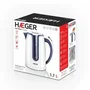 Haeger Hot Blue Hervidor eléctrico 2200W 1.7L sin cables cuerpo inox base rotativa 360º